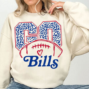 Go Buffalo Bills Football Sweatshirt Bills Crewneck Retro Buffalo Bills